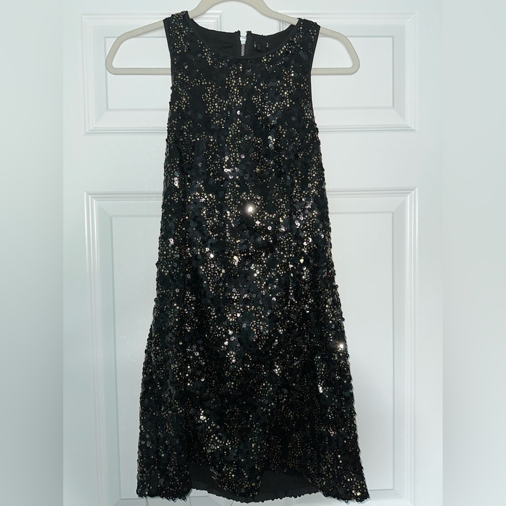 NBD Black and gold sequin tank dress (size medium)